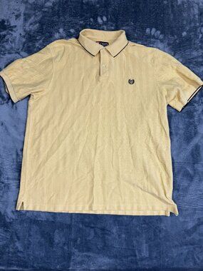 Chaps Mens Yellow Short Sleeve Polo Shirt XL Embroidered Logo